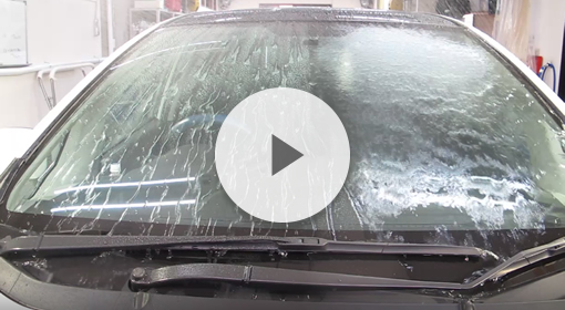 ウィンドウ撥水コート（車外からの様子）